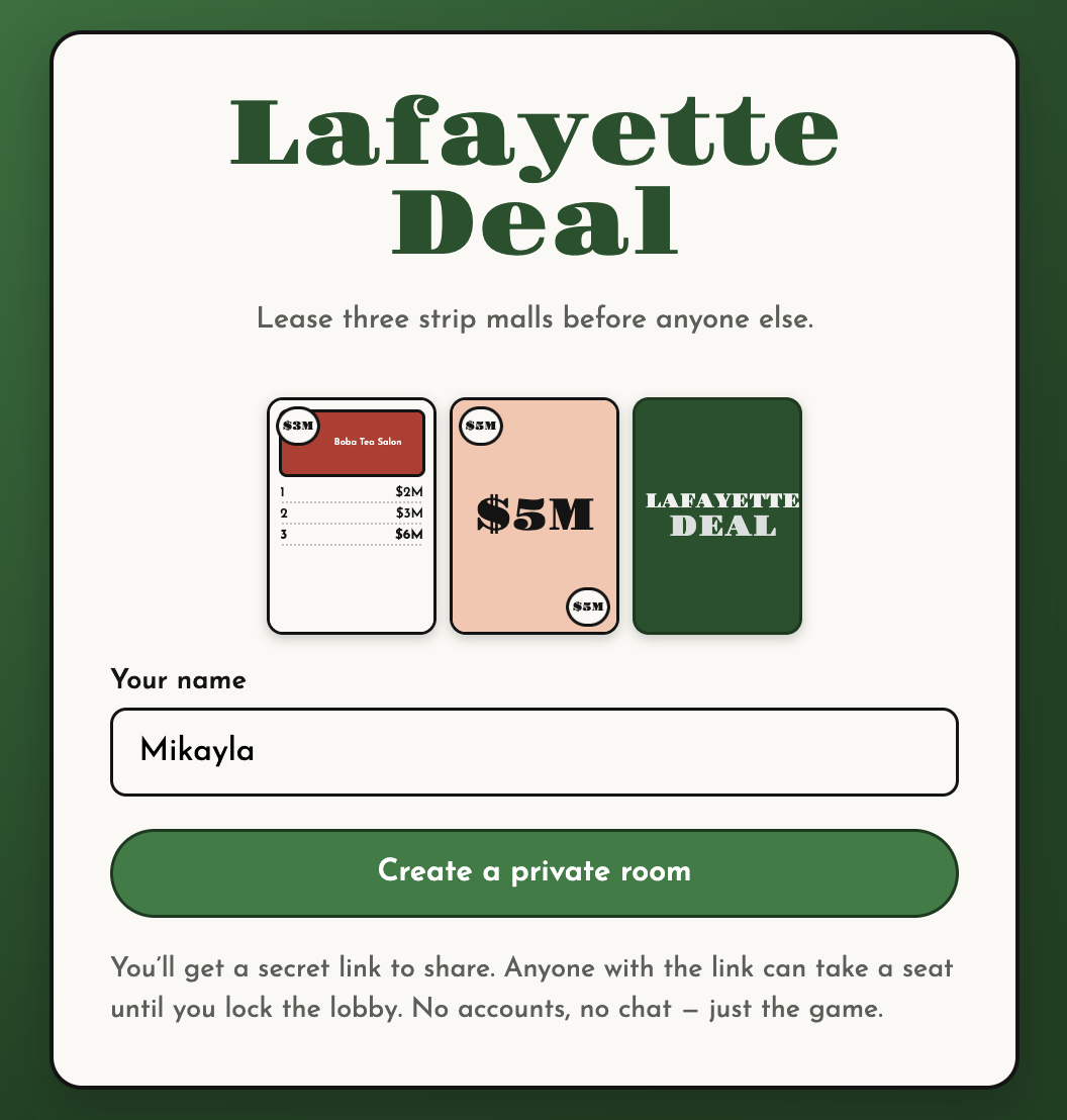 Lafayette Deal online game